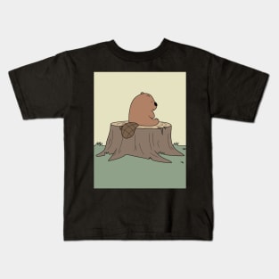 Beaver on the stump - We Bare Bears Kids T-Shirt